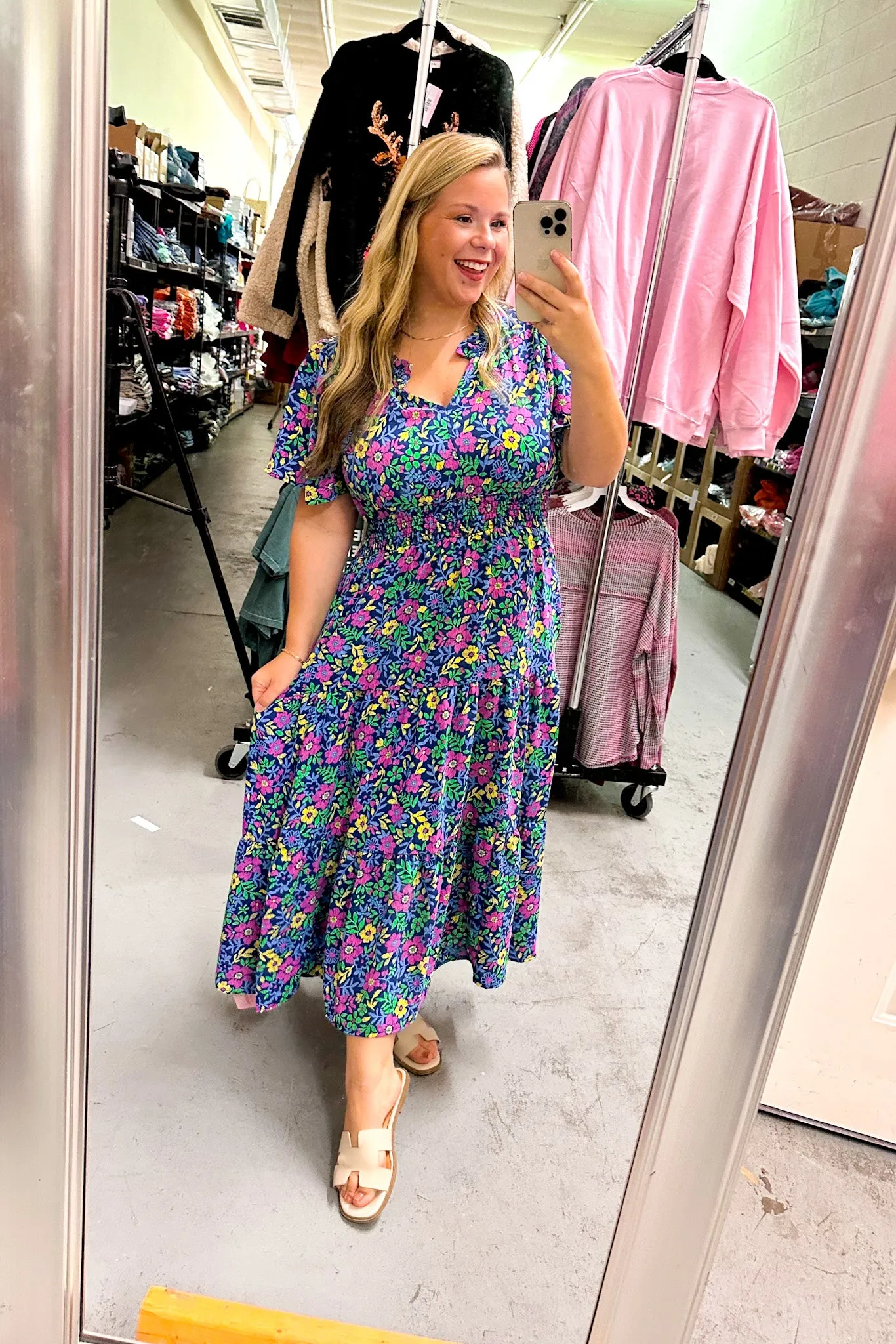 Garden Show Floral Midi Dress