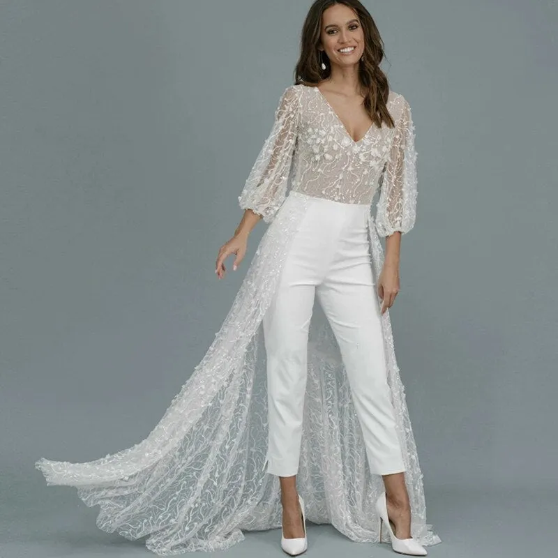 Glamorous Lace Wedding Jumpsuit