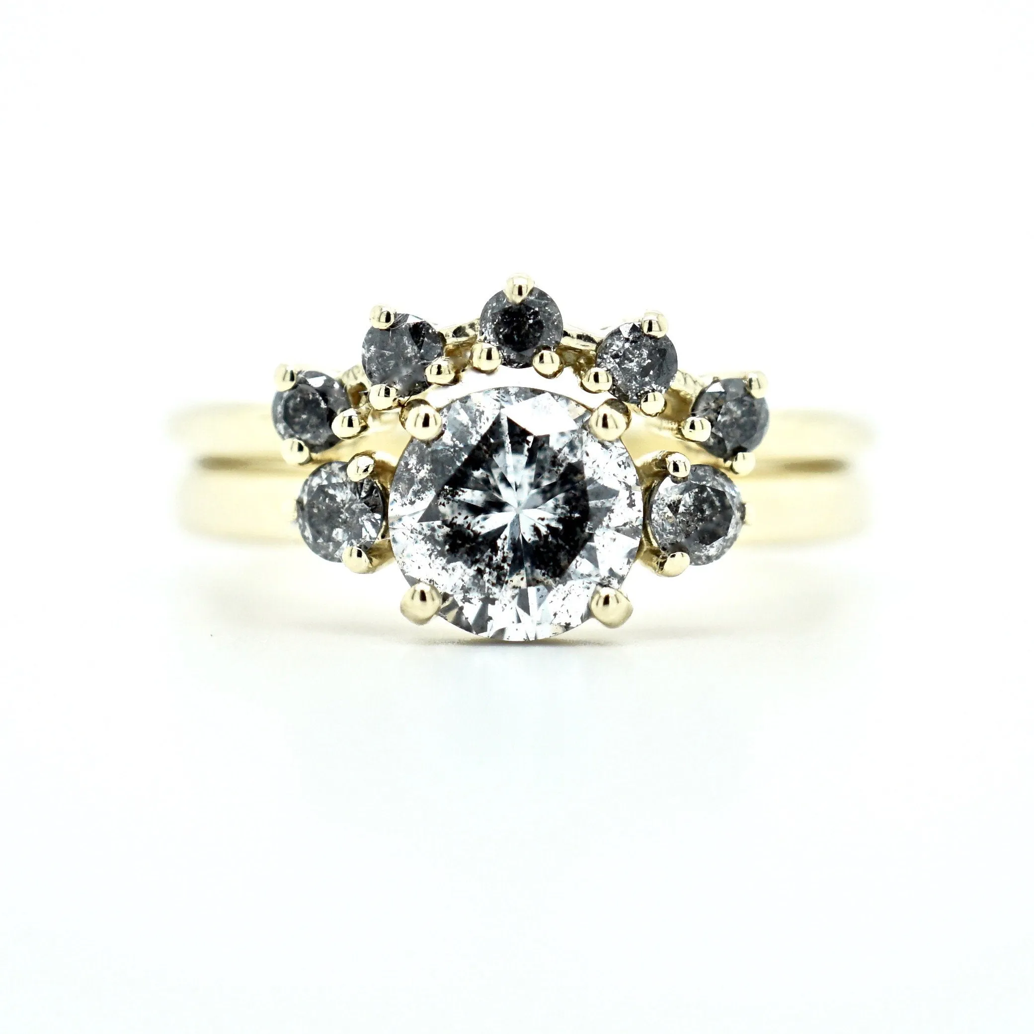 Grey Three Stone Diamond Engagement Ring - Three Stone Diamond Ring