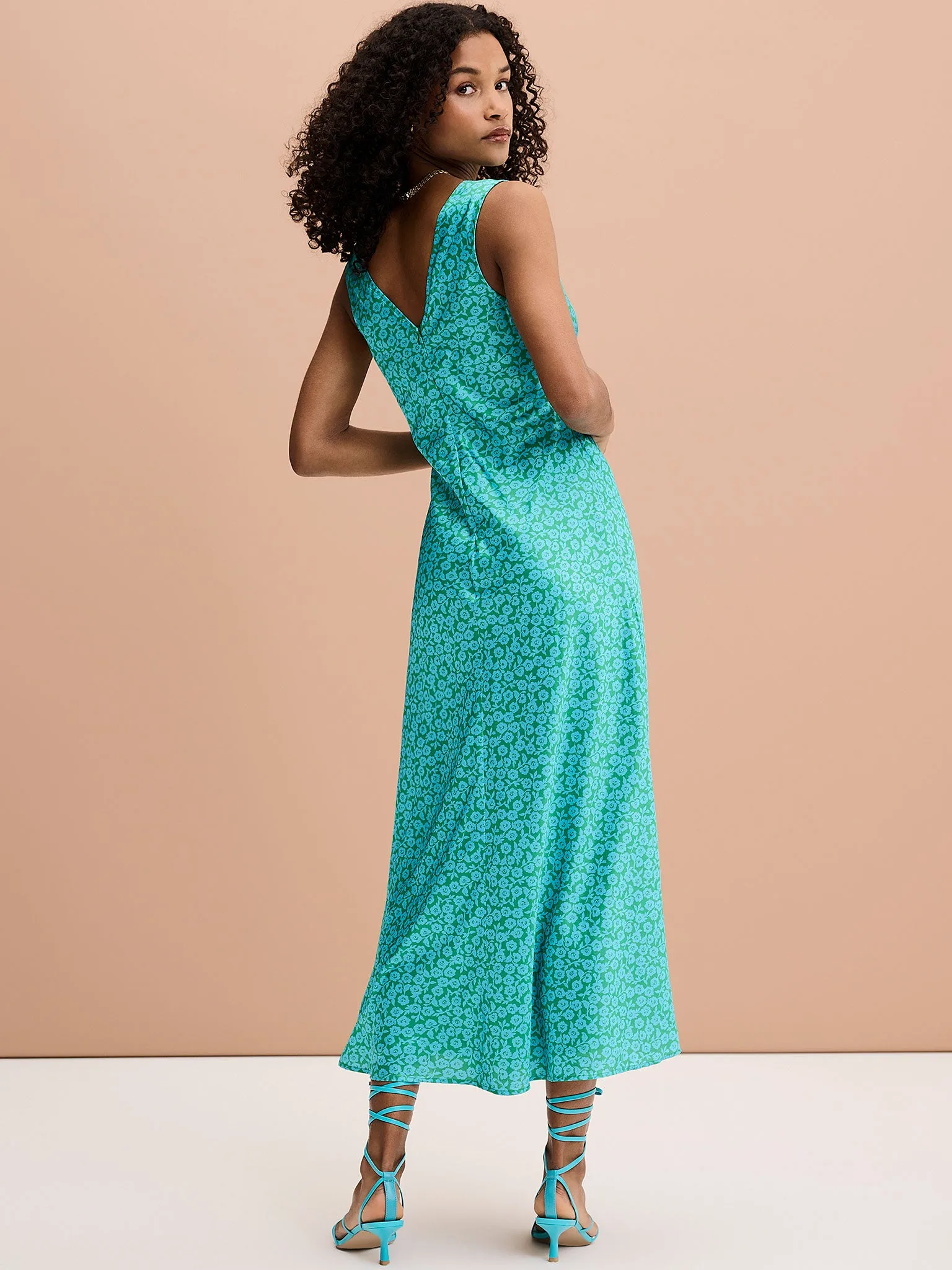 Iris Maxi Dress in Green Print