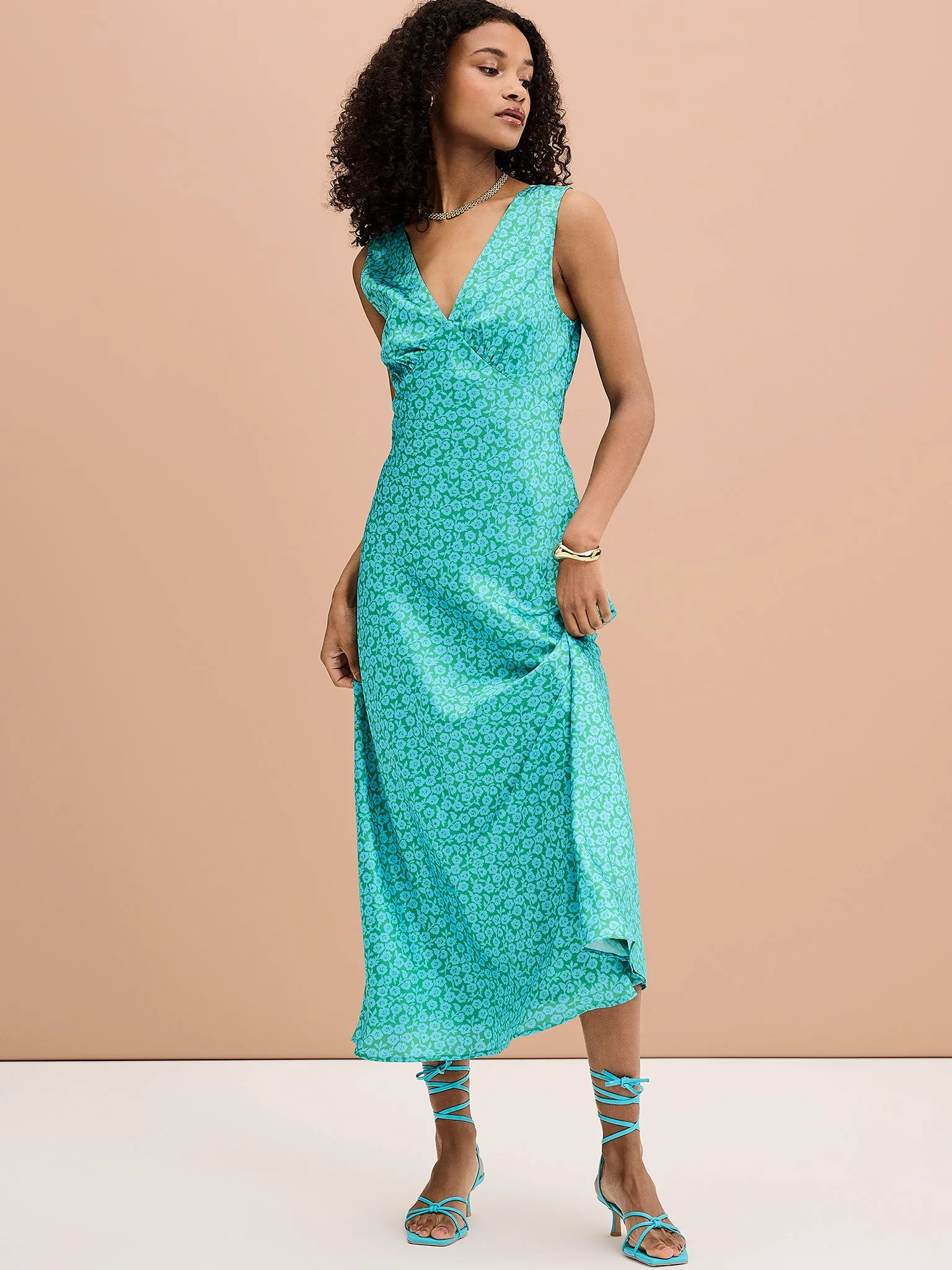 Iris Maxi Dress in Green Print