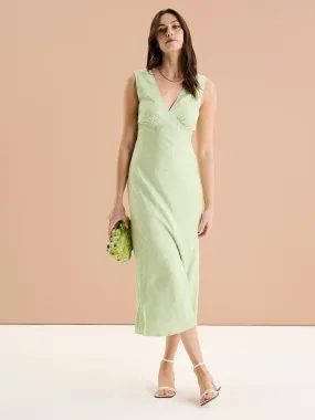 Iris Maxi Dress in Pistachio Green