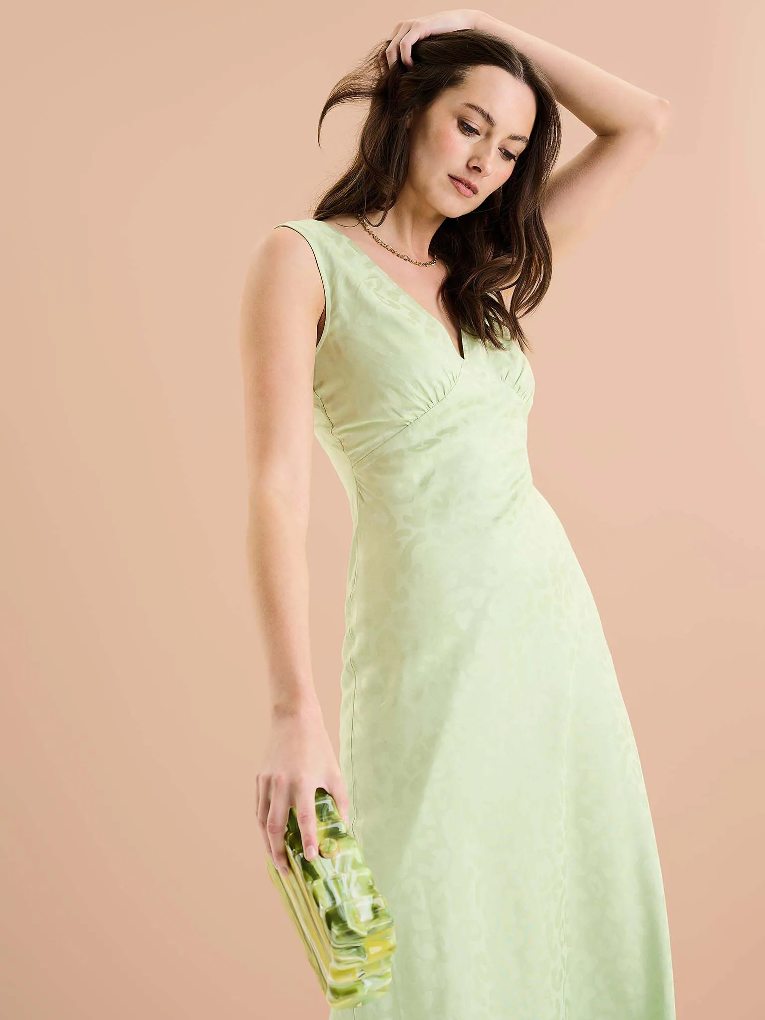 Iris Maxi Dress in Pistachio Green