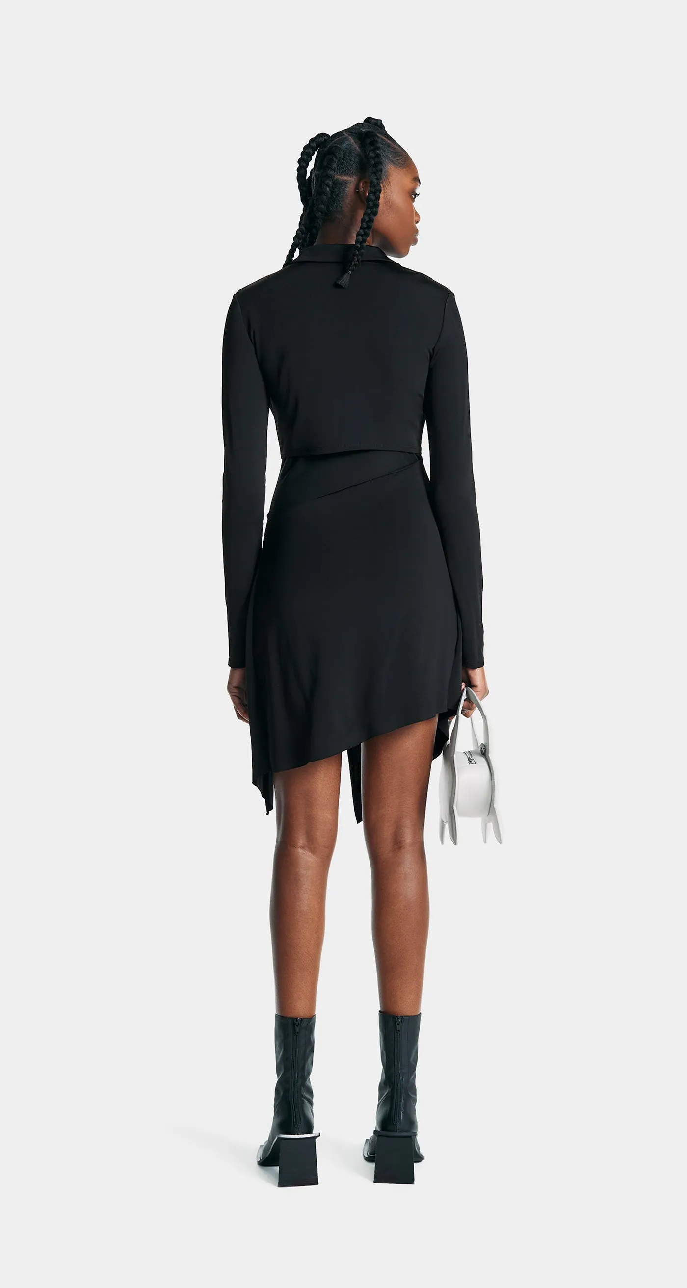 Jet Black Tanae Mesh Dress