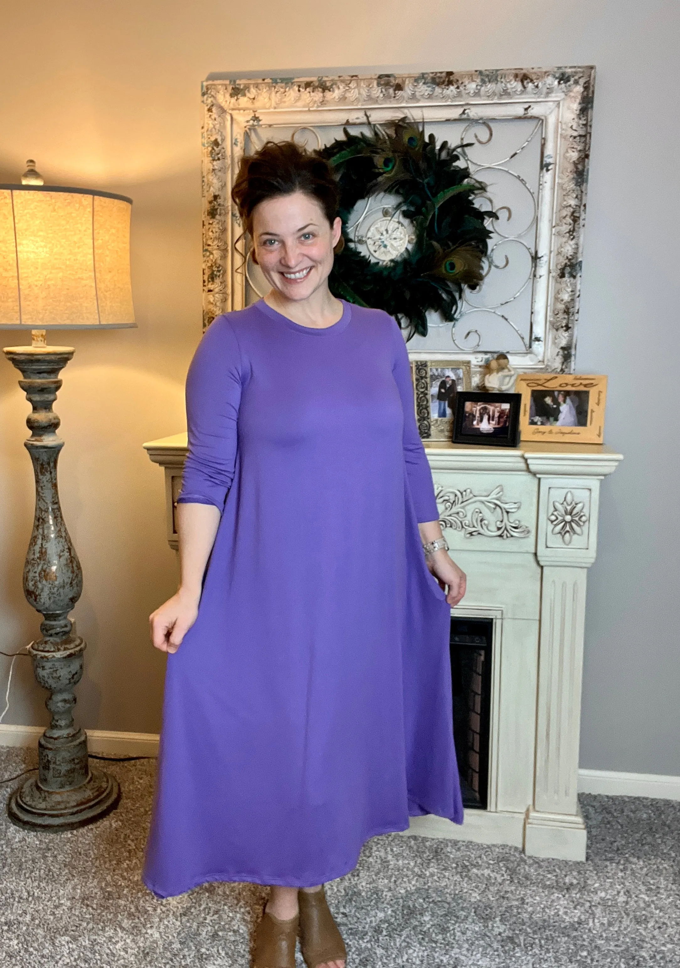 Jillian Flowy Hanky Dress- Purple