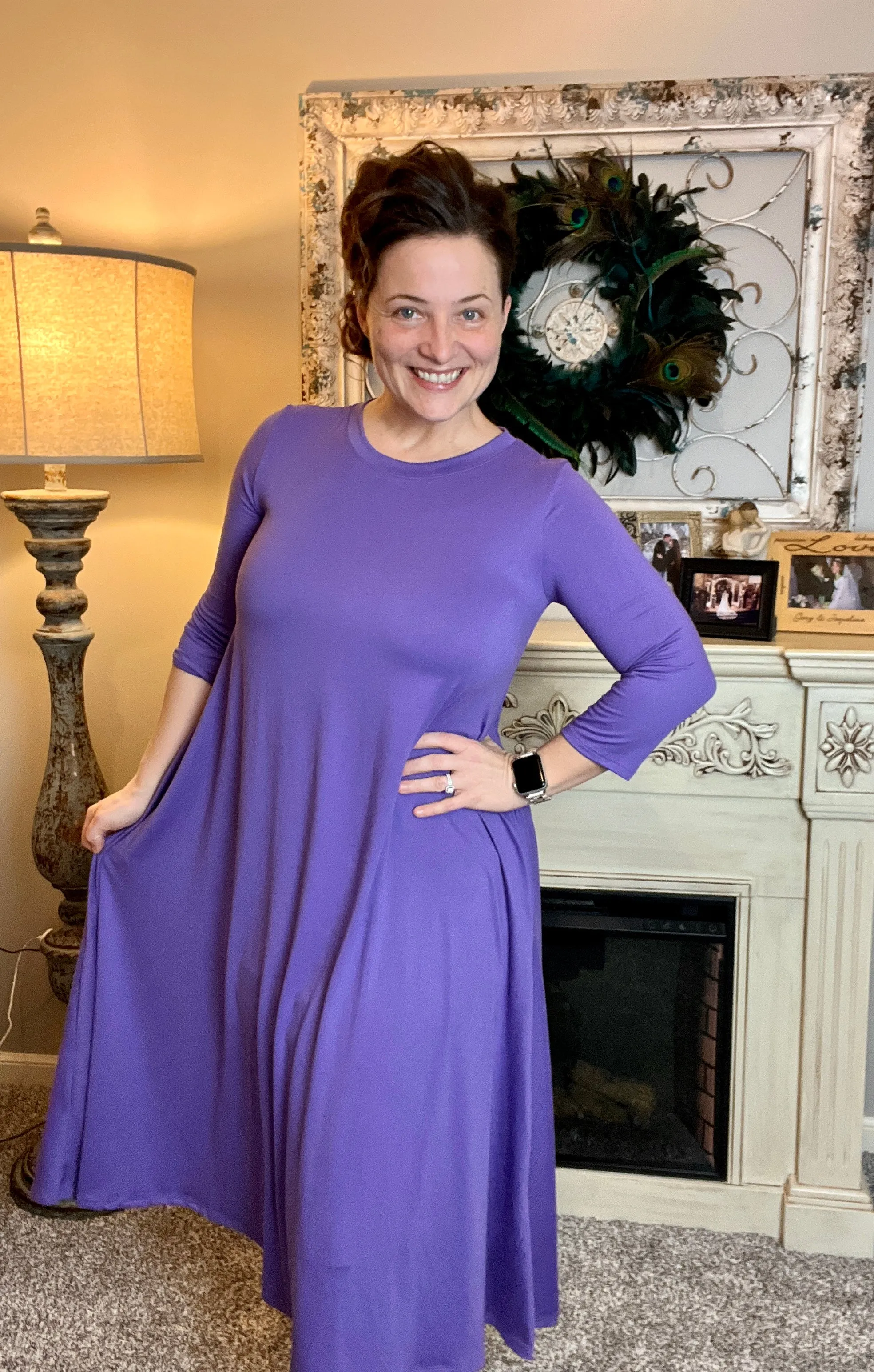 Jillian Flowy Hanky Dress- Purple