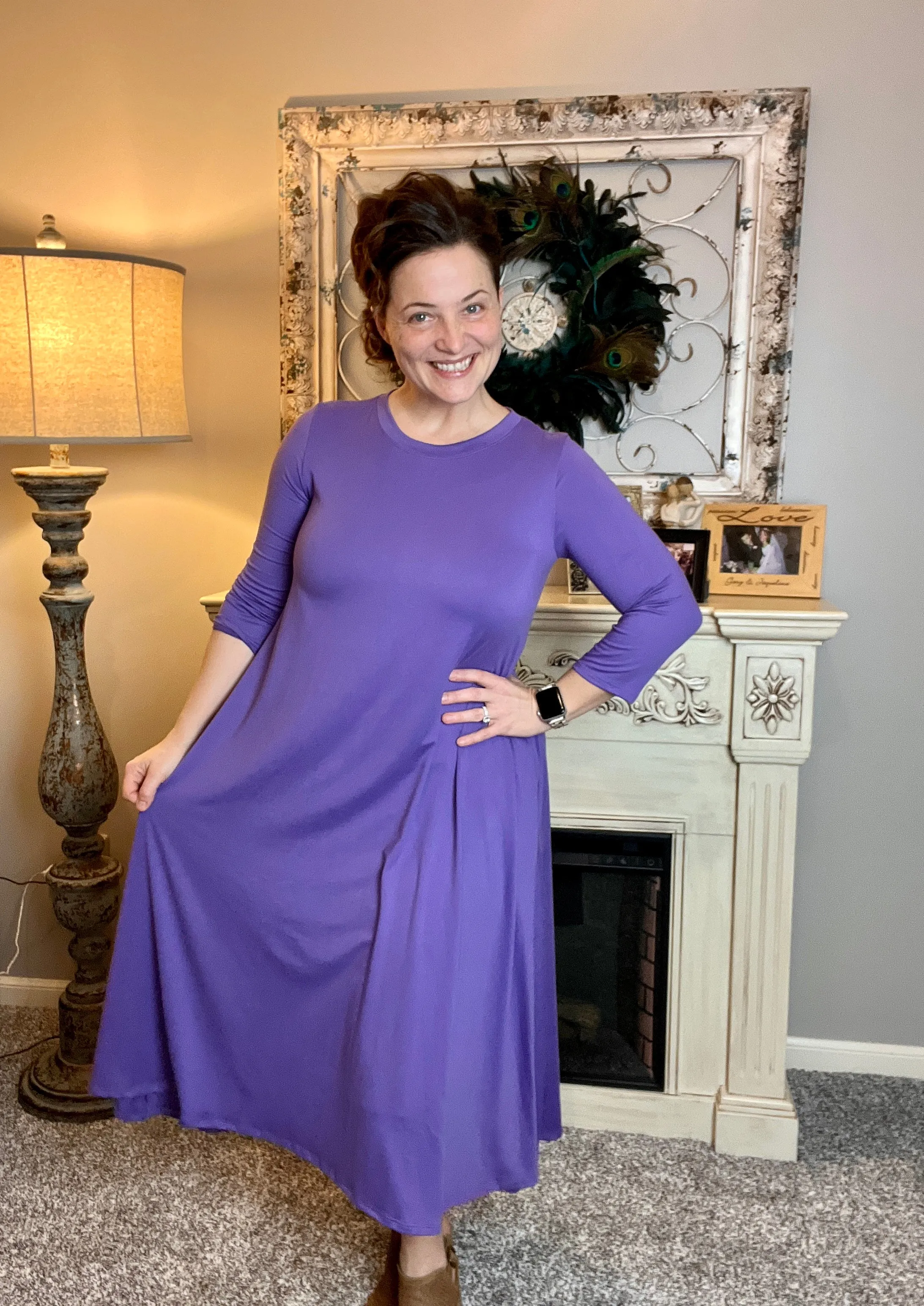 Jillian Flowy Hanky Dress- Purple