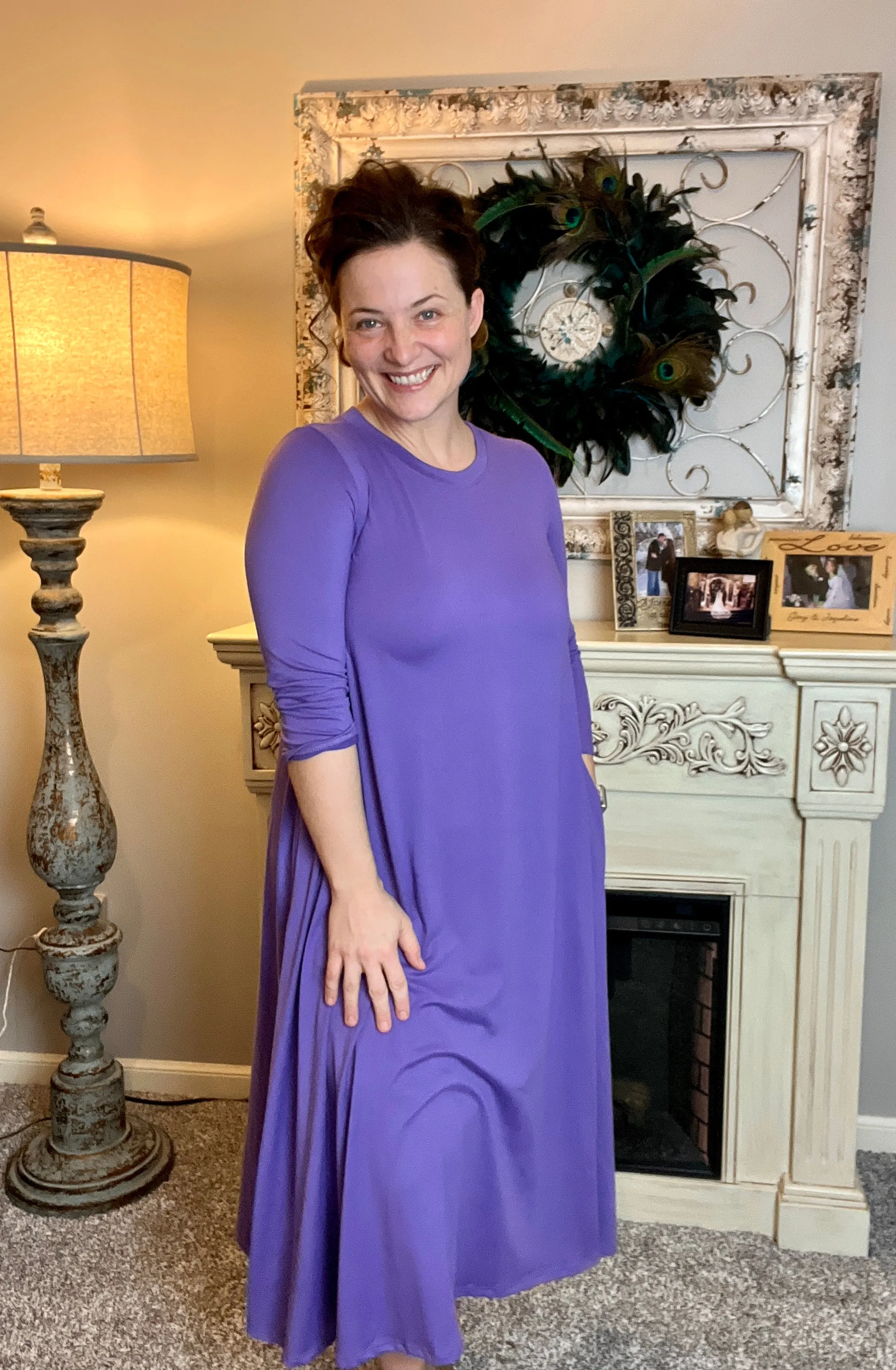 Jillian Flowy Hanky Dress- Purple