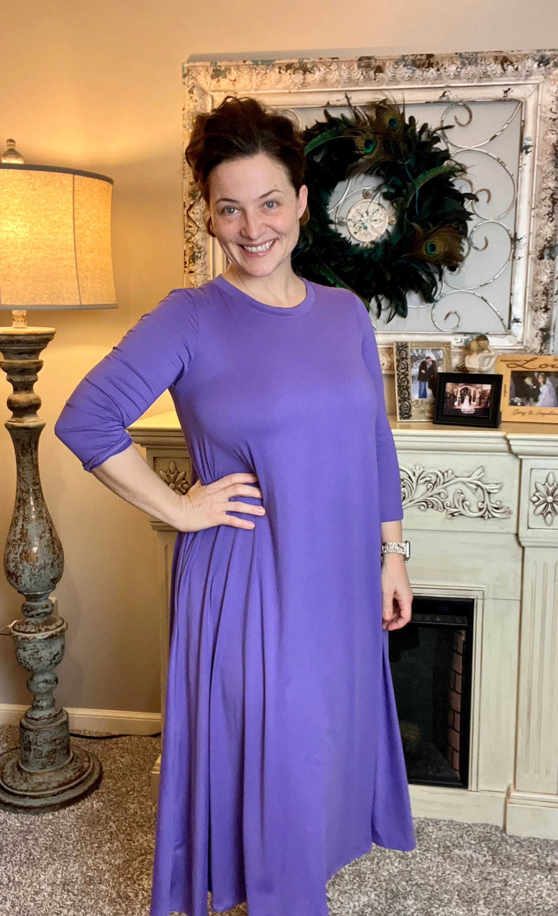 Jillian Flowy Hanky Dress- Purple