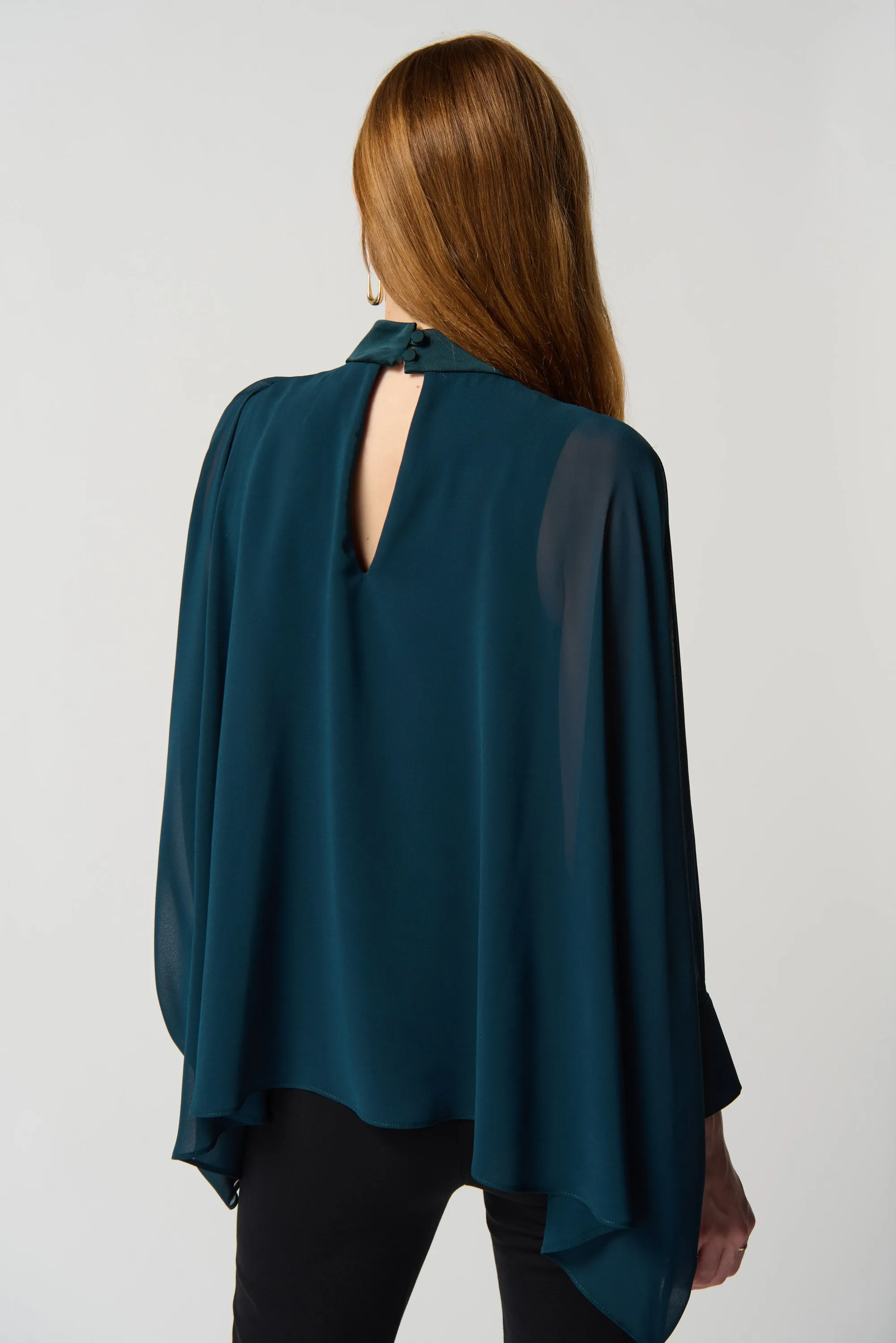 Joseph Ribkoff Chiffon Poncho Top With Mock Neck Collar - 234245