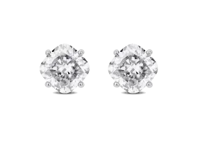 Lab-Grown Diamond 2ct. tw. Cushion Cut 14k Gold Studs | White