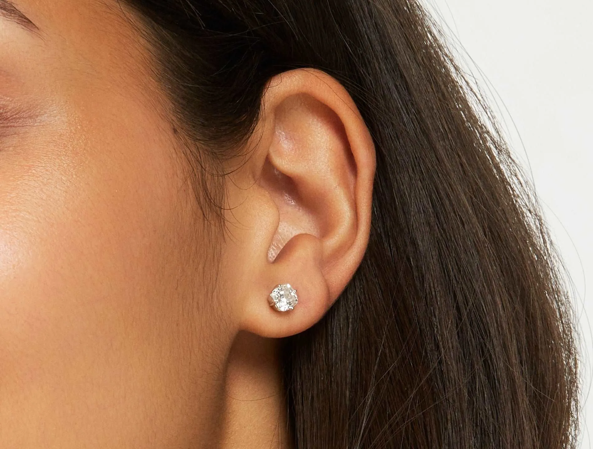 Lab-Grown Diamond 2ct. tw. Cushion Cut 14k Gold Studs | White