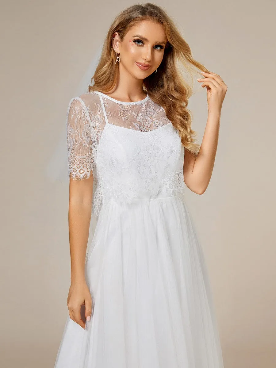 Lace Jacket A-Line Spaghetti Strap Wedding Dress