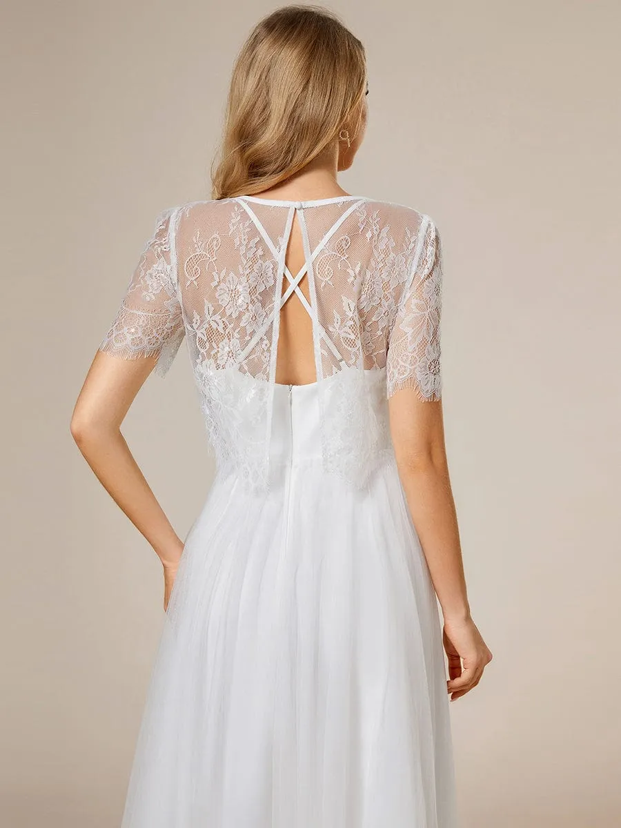 Lace Jacket A-Line Spaghetti Strap Wedding Dress