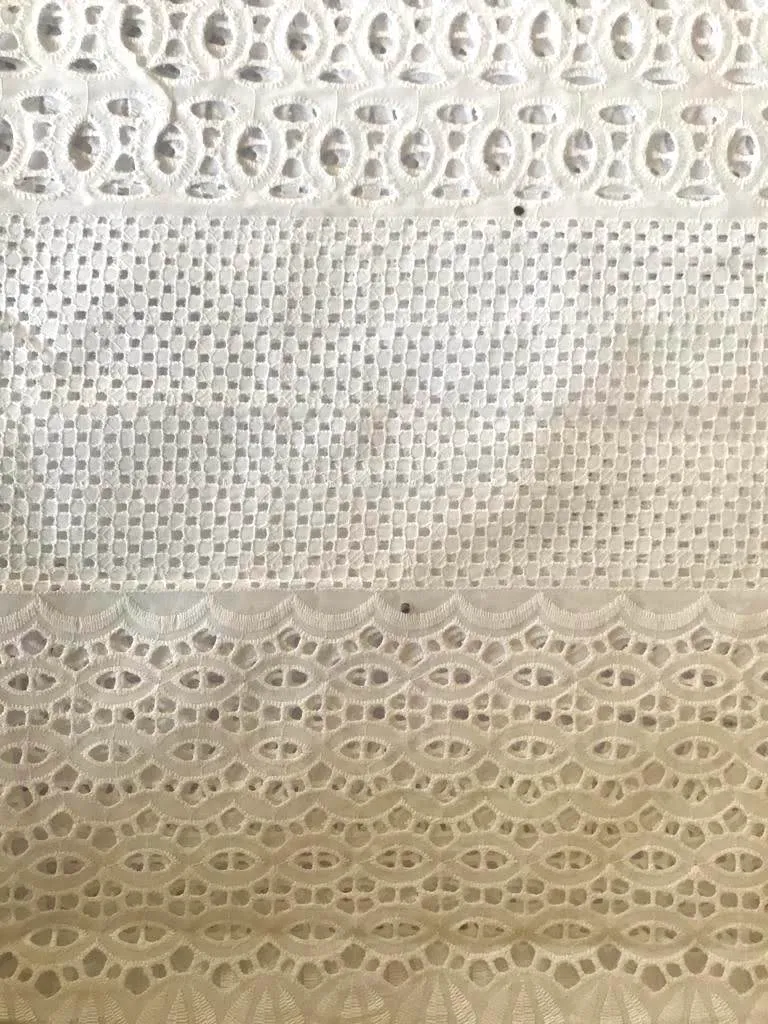 Layered White Lace Fabric