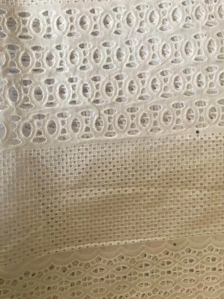 Layered White Lace Fabric