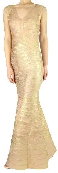 'Leslie' Woodgrain Foil Print Gown - (Various colors to choose from)