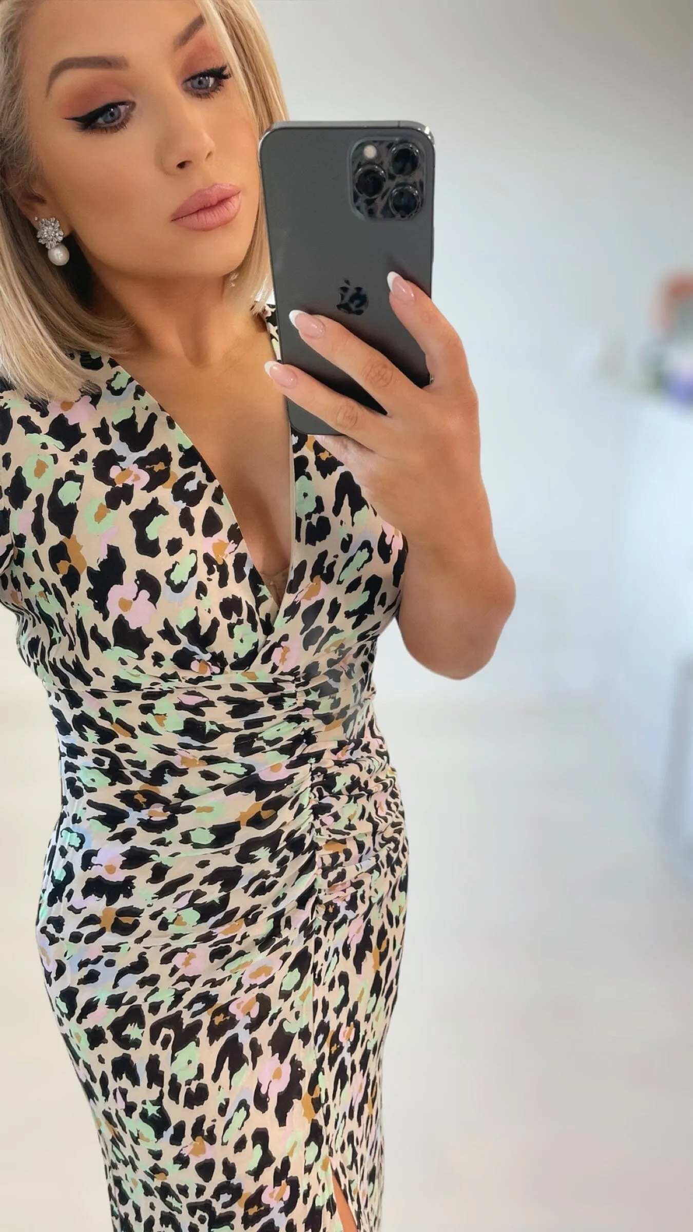 MADDIE RUCHED LEOPARD DRESS