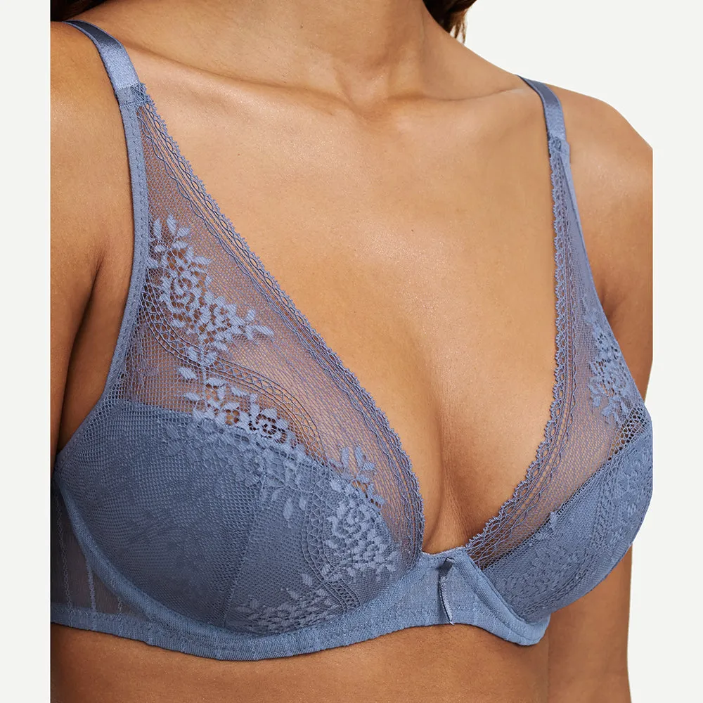 Maddie Storm Blue Plunge T-Shirt Bra