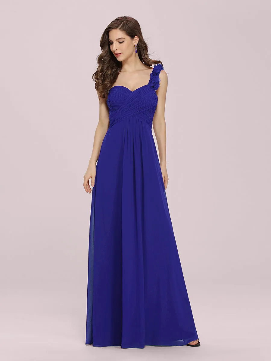 Maxi Long One Shoulder Chiffon Bridesmaid Dresses for Wholesale