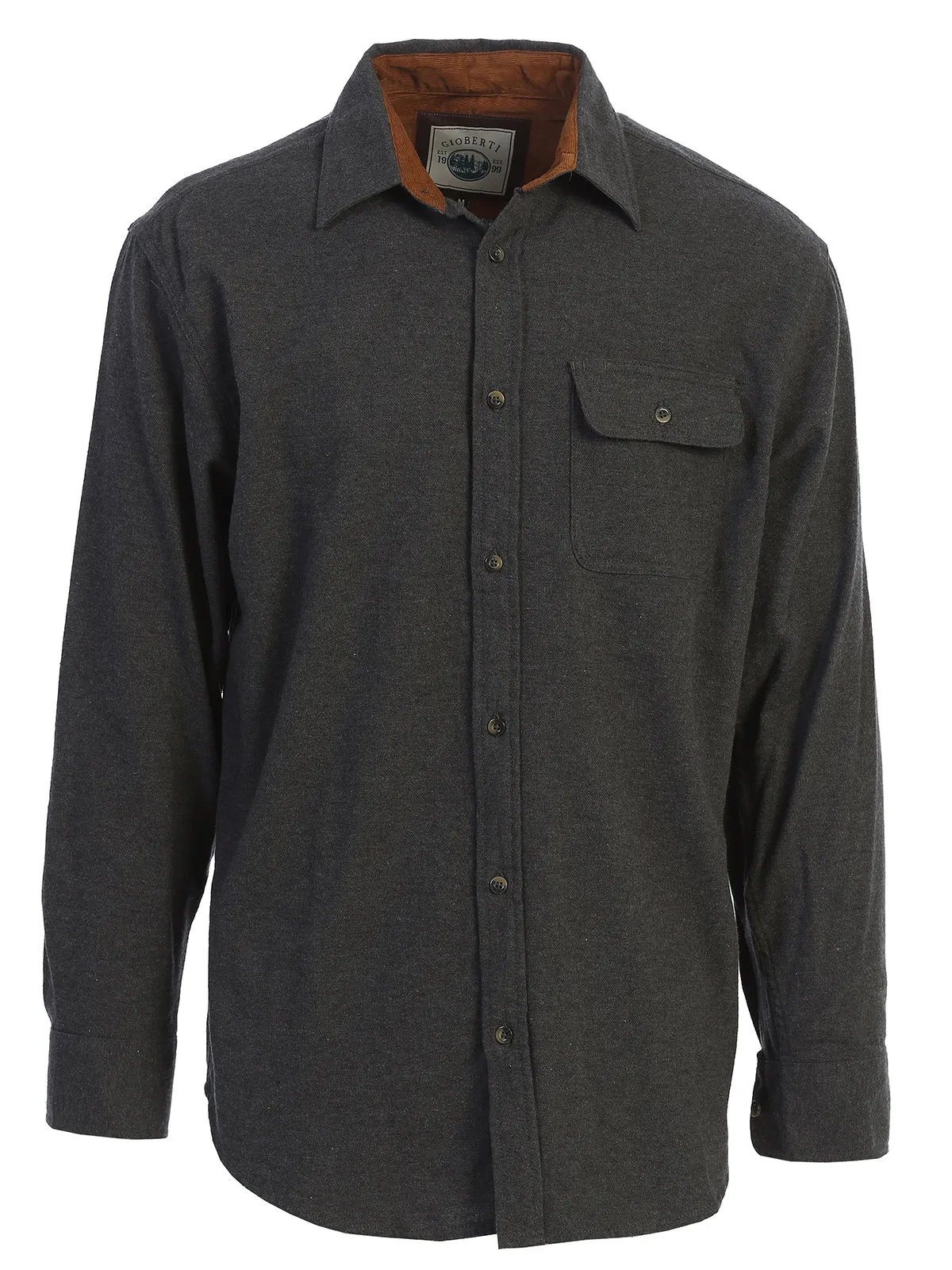 Men's Solid Flannel w/ Corduroy Contrast