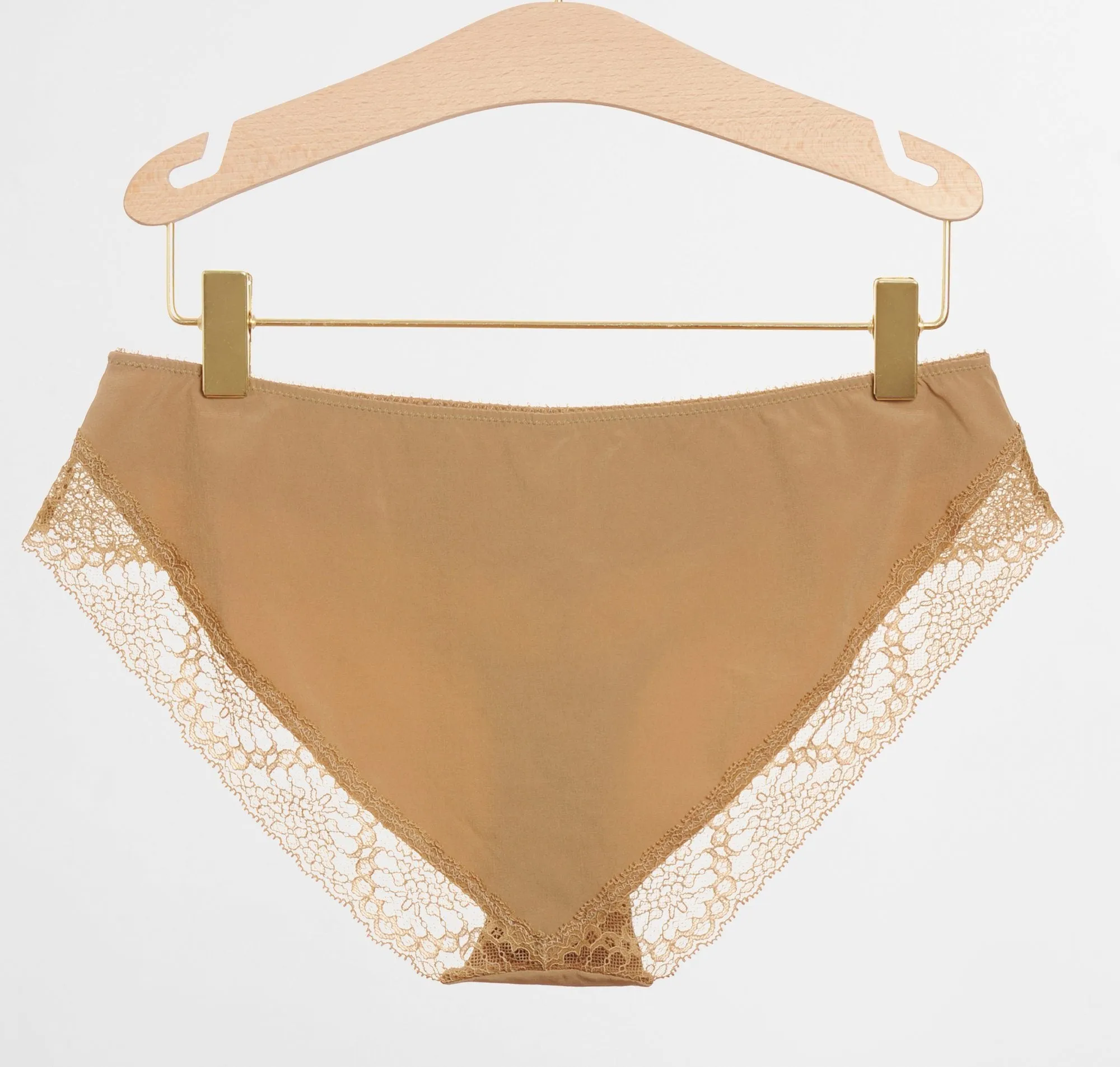 Microfibre & lace brief [Caramel]