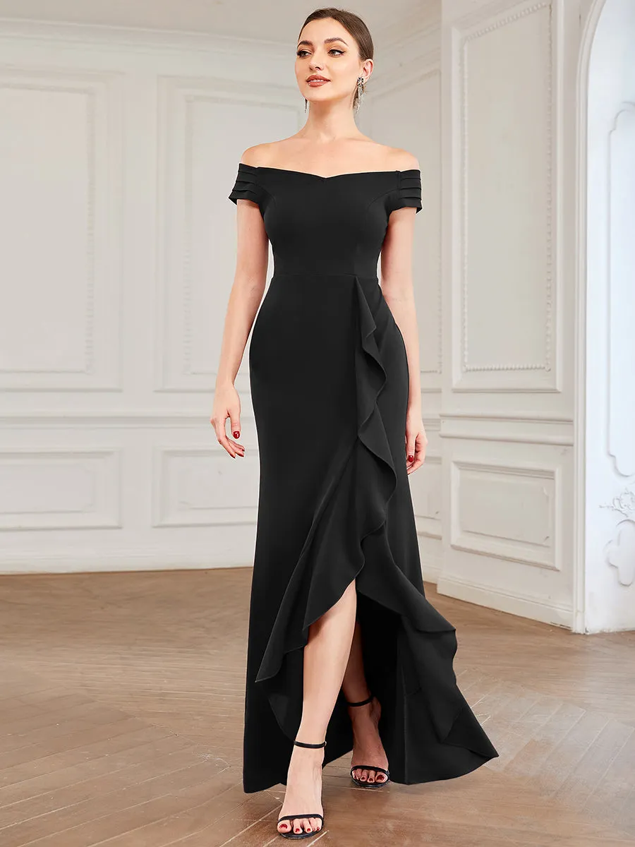 Off Shoulders A Line Wholesale Evening Dresses with Raglan Sleeves