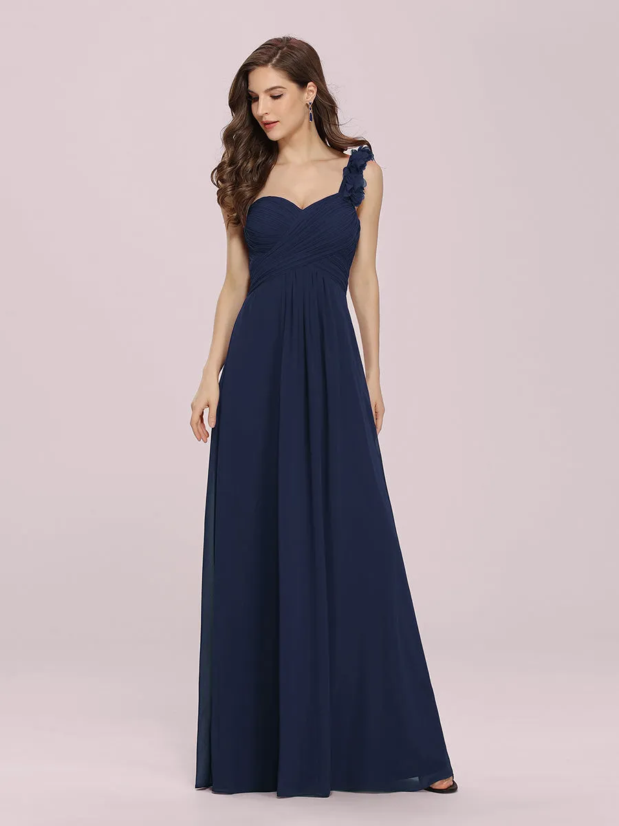 One Shoulder Wholesale Bridesmaid Dresses With Flower Decoration