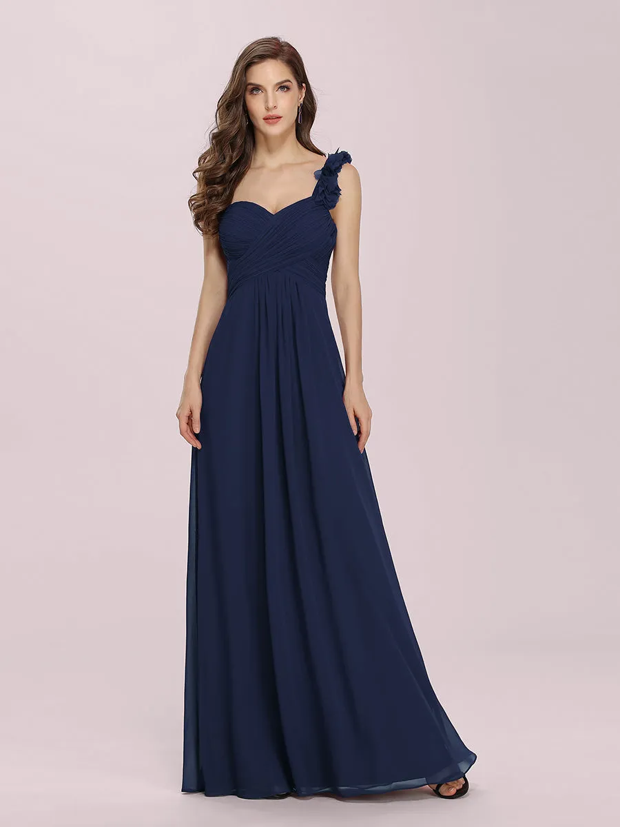 One Shoulder Wholesale Bridesmaid Dresses With Flower Decoration