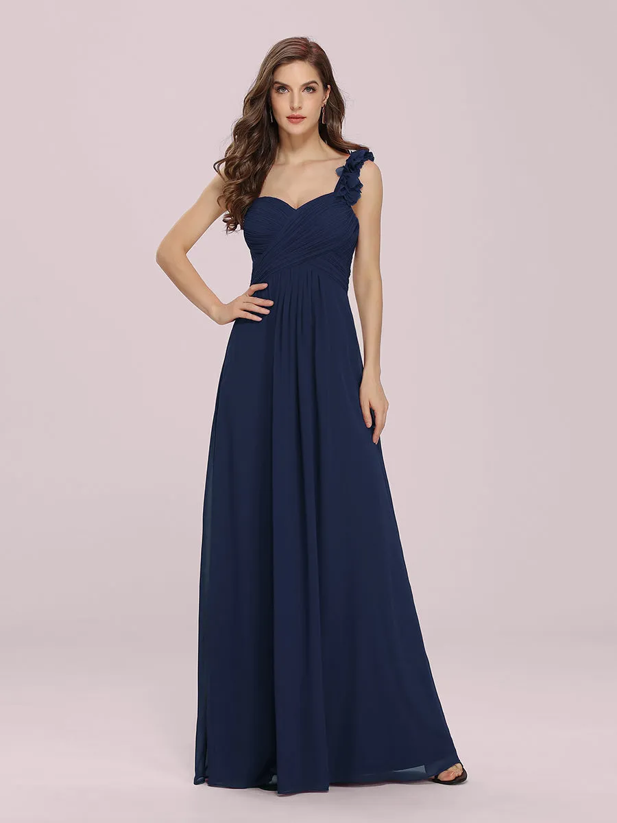 One Shoulder Wholesale Bridesmaid Dresses With Flower Decoration