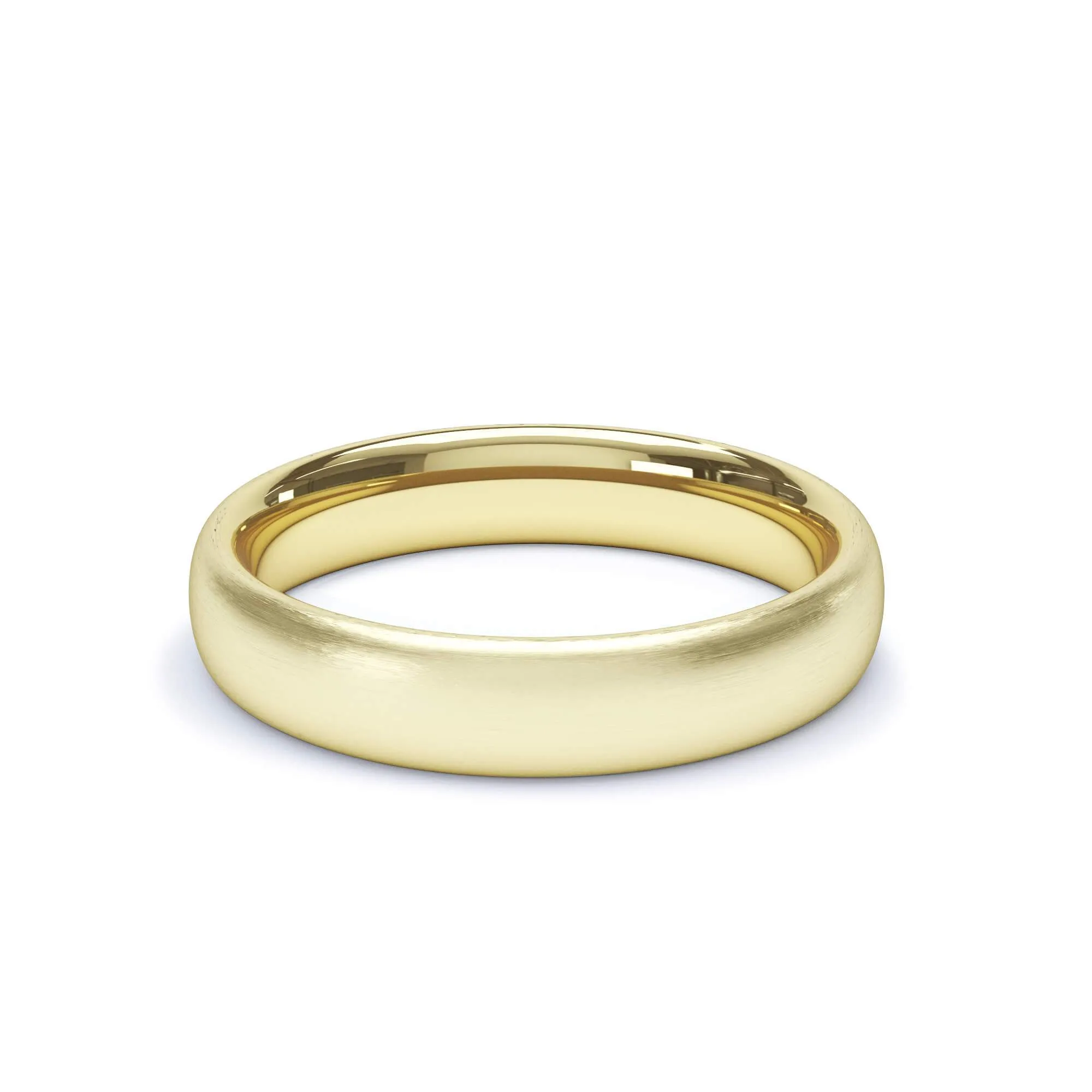 - Oval Profile Satin Wedding Ring 9k Yellow Gold