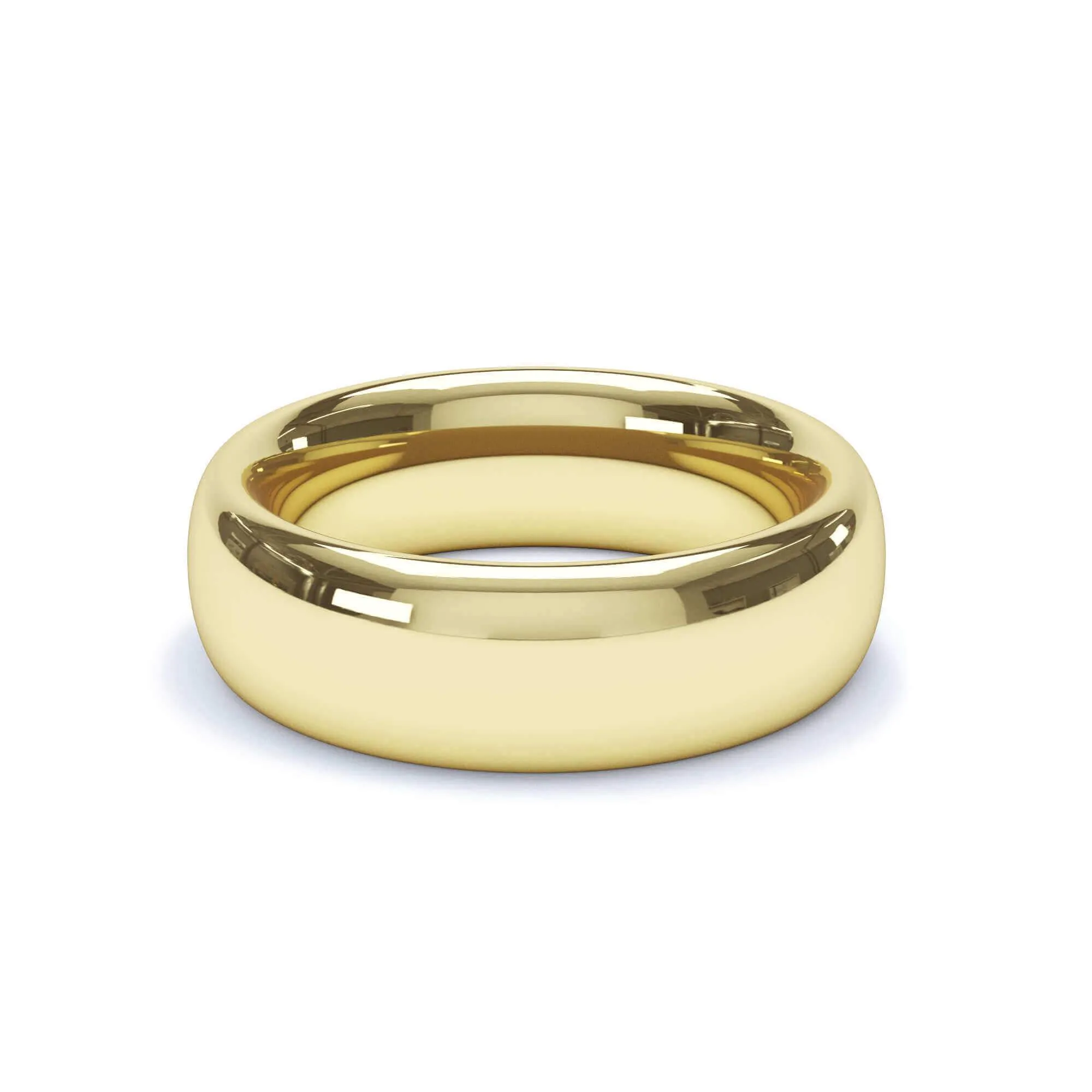 - Oval Profile Wedding Ring 18k Yellow Gold