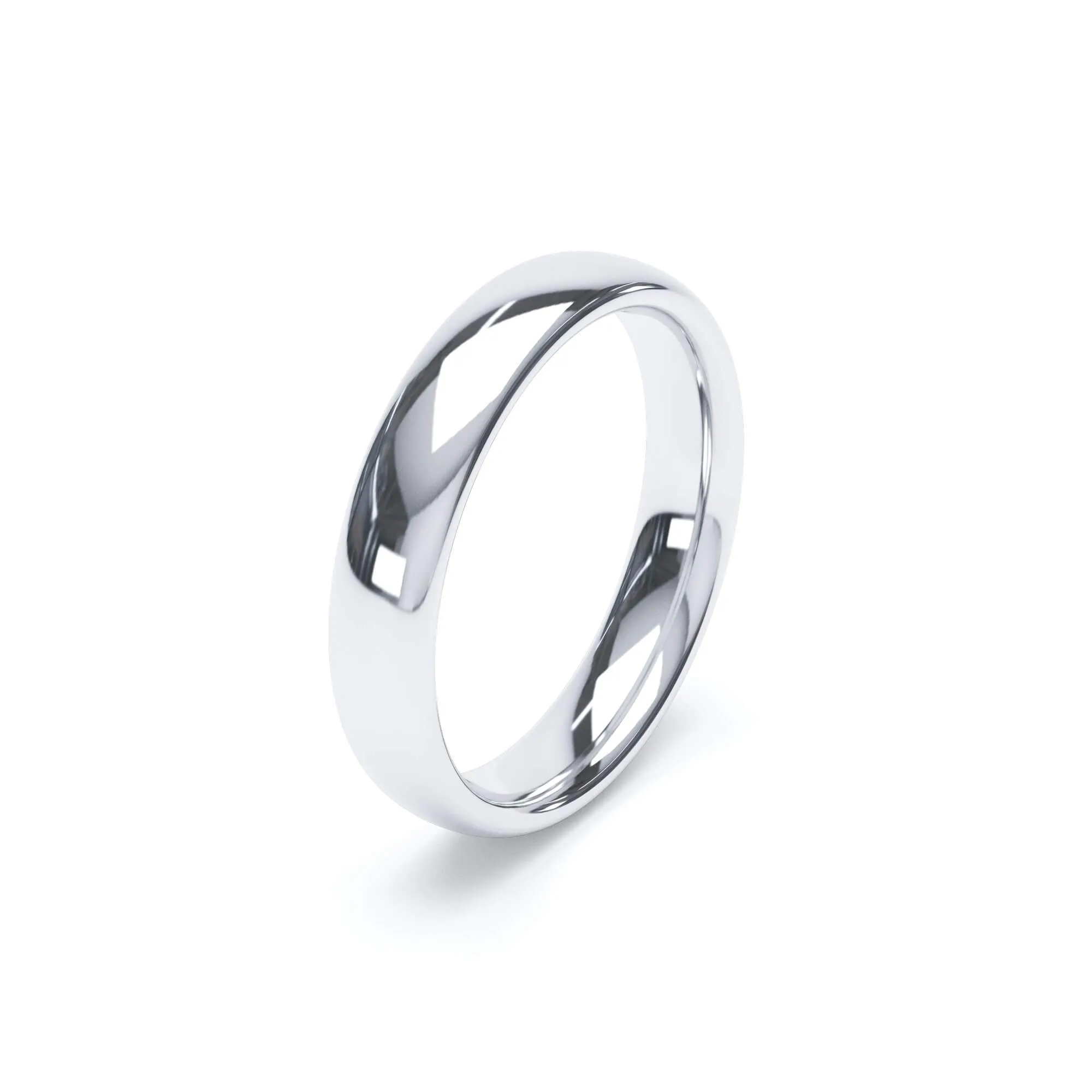 - Oval Profile Wedding Ring 9k White Gold