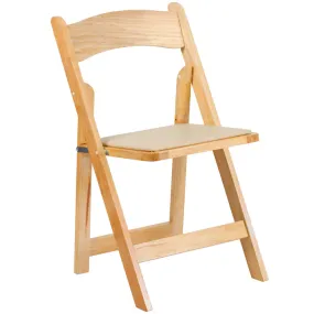 Padded Folding Chair / Natural Wood