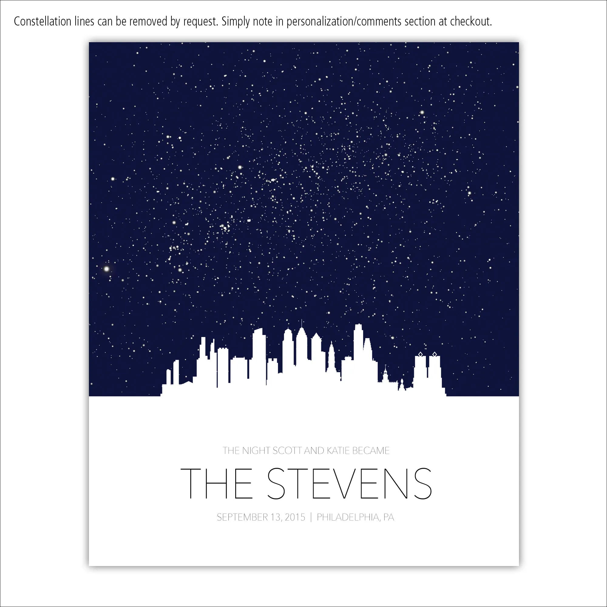 Personalized Skyline Star Map Canvas Wall Art