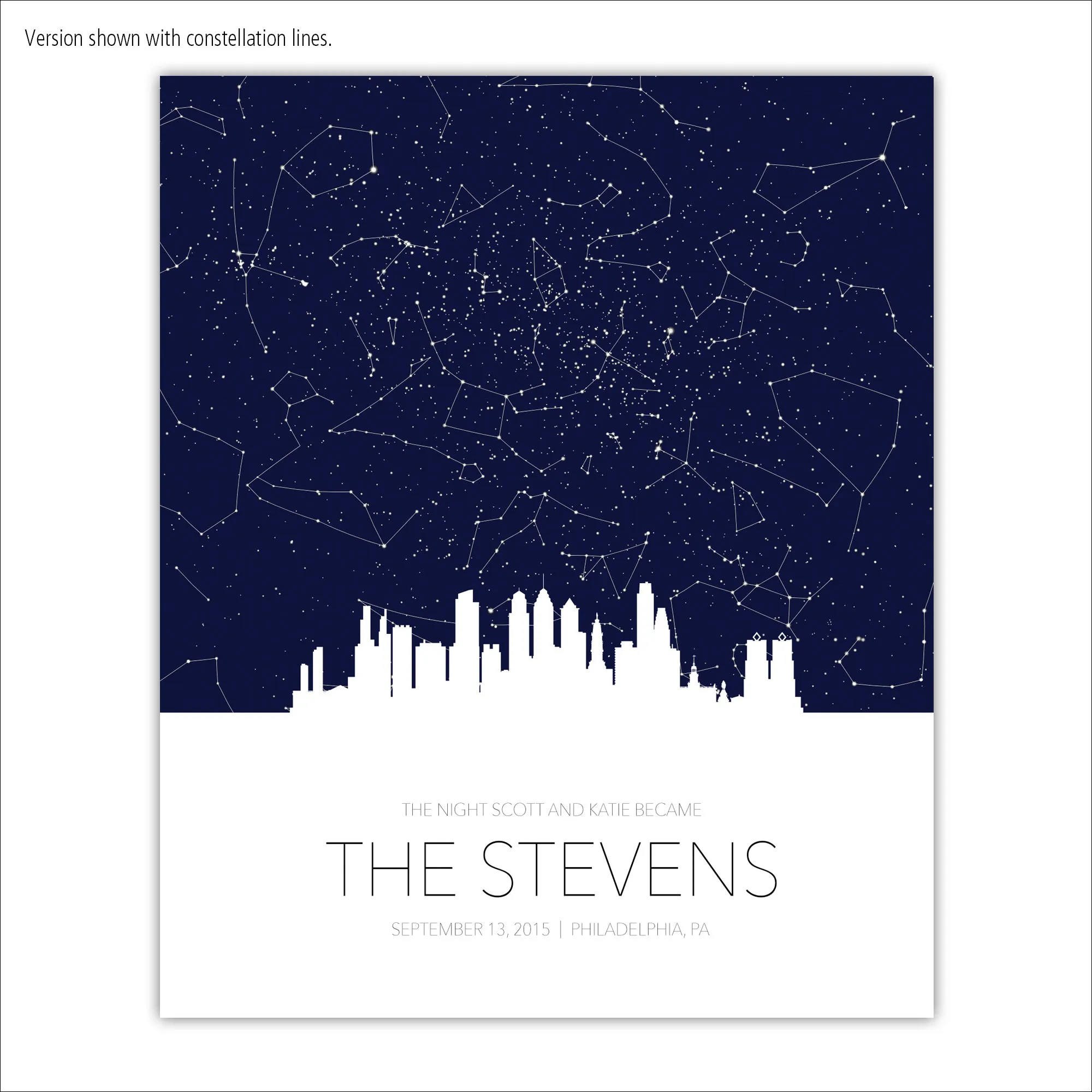 Personalized Skyline Star Map Canvas Wall Art