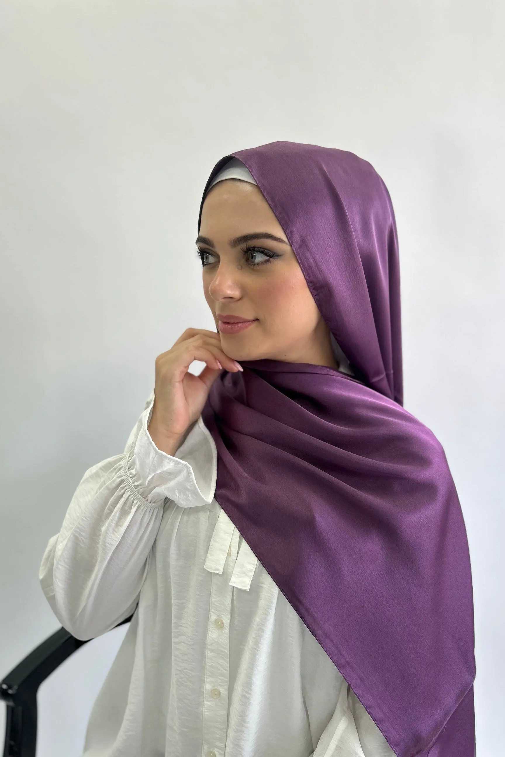 Plain Satin Long Hijab