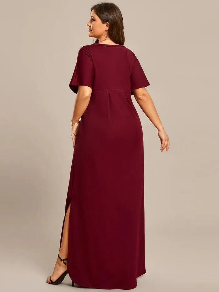 Plus A-Line Side Split Cocktail Dresses