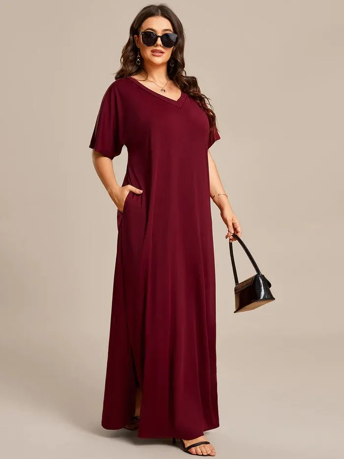 Plus A-Line Side Split Cocktail Dresses