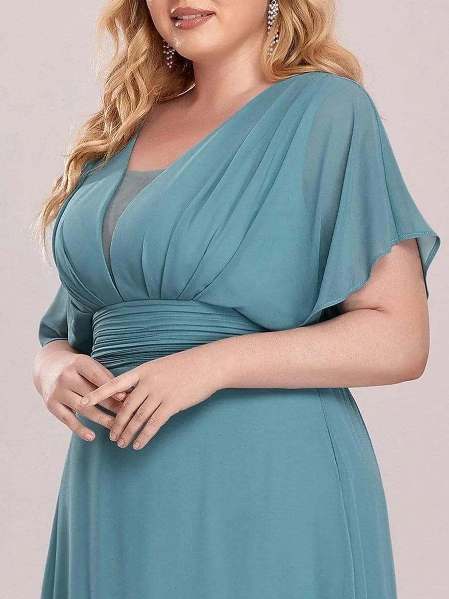 Plus Size Empire Waist Chiffon Formal Maxi Evening Dress