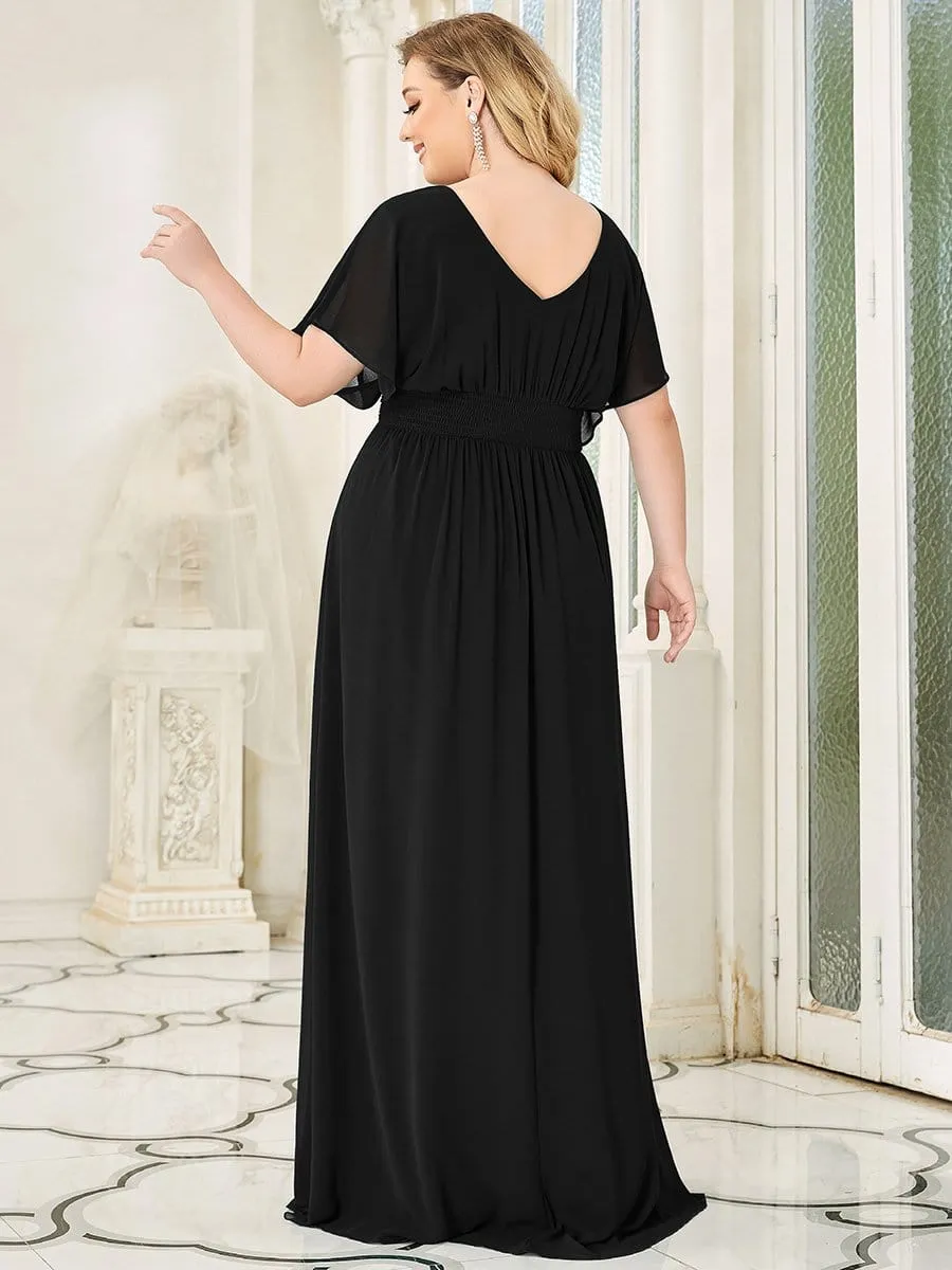 Plus Size Empire Waist Chiffon Formal Maxi Evening Dress