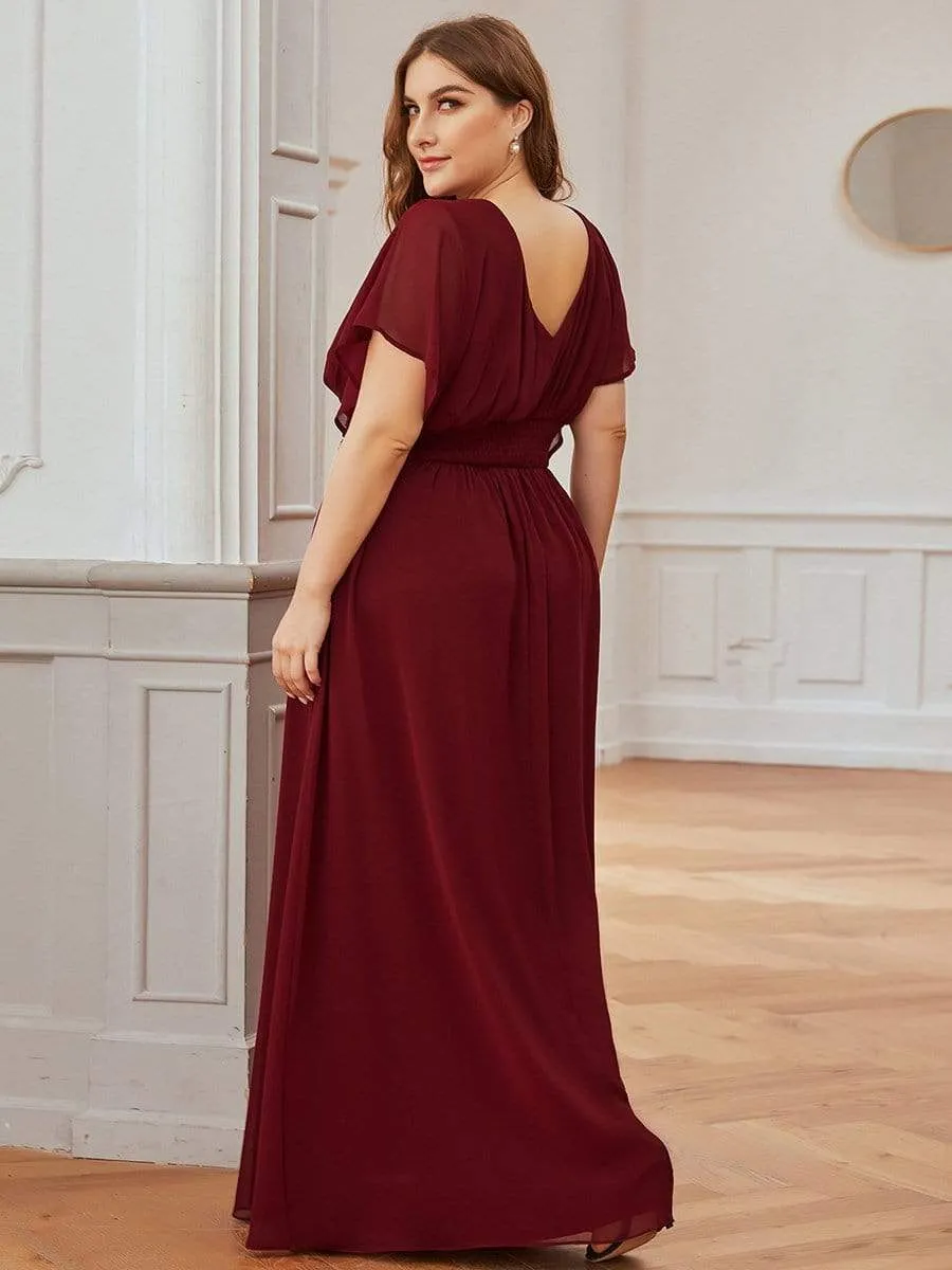 Plus Size Empire Waist Chiffon Formal Maxi Evening Dress