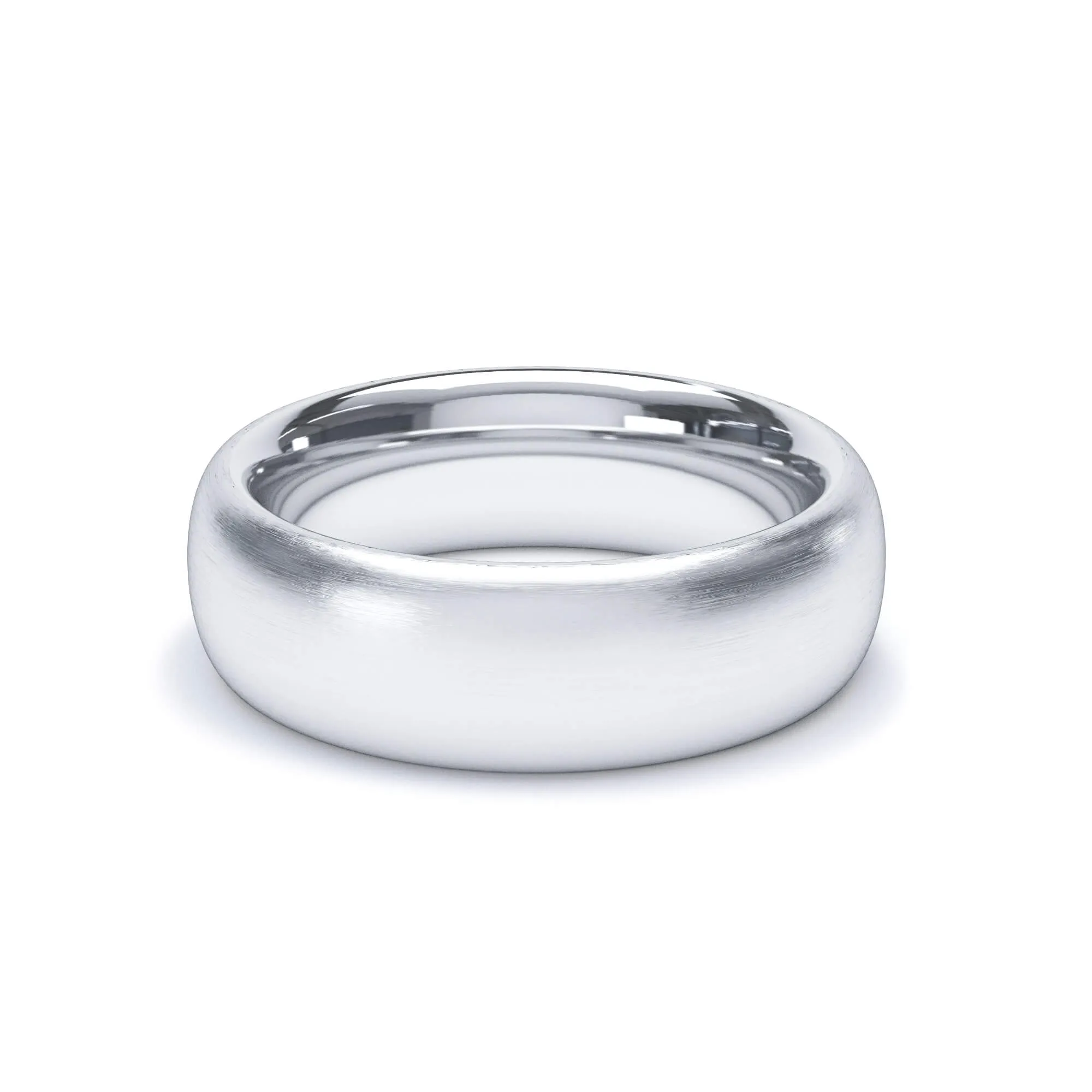 - Regular Court Satin Polish Wedding Ring 9k White Gold