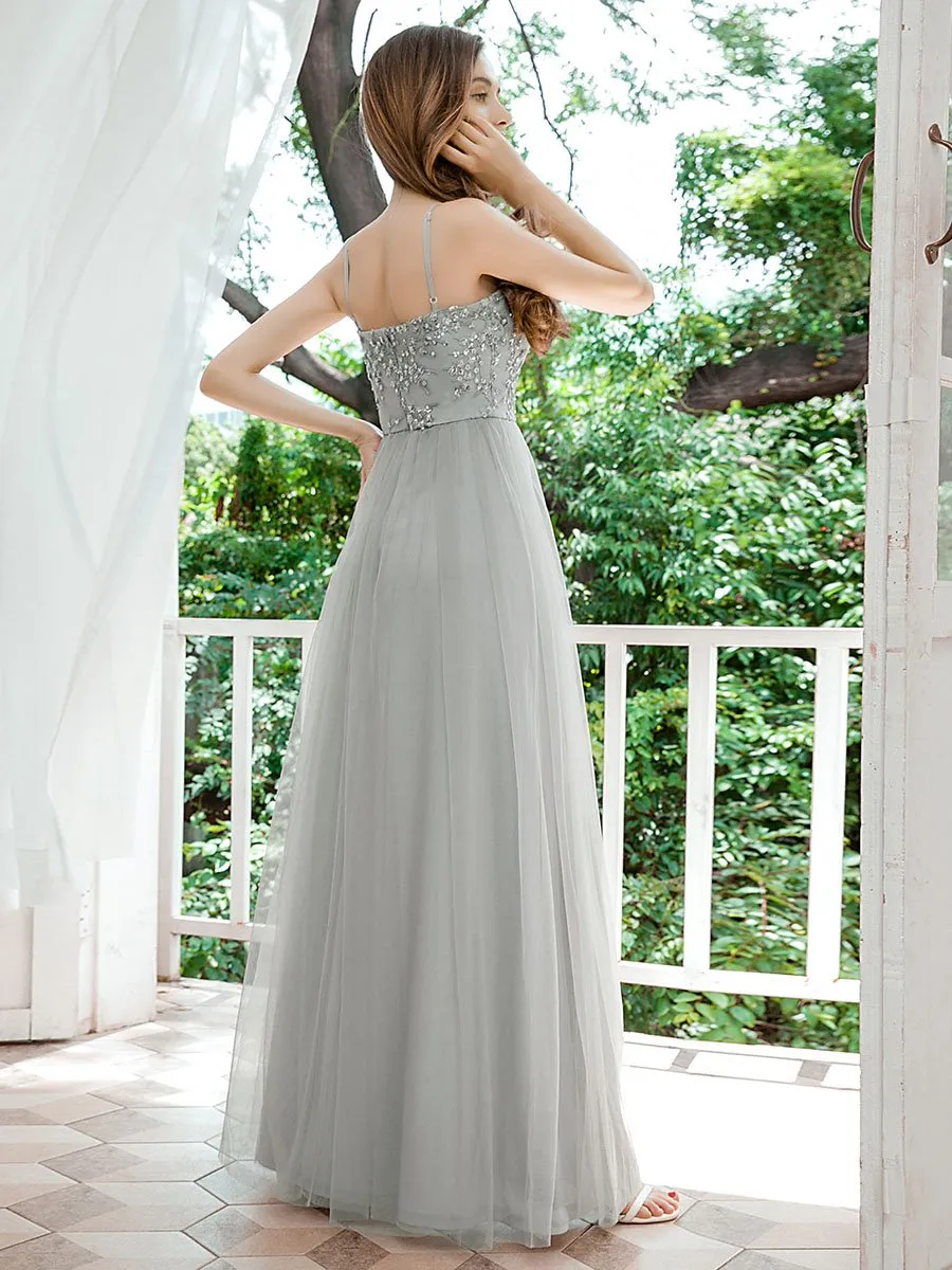 Romantic Sweetheart Neckline Bridesmaid Dresses Wholesale with Spaghetti Straps