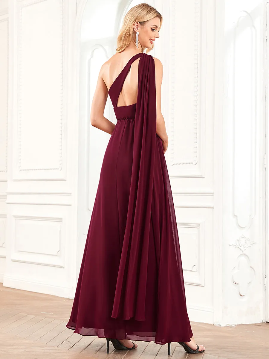 Sleeveless One Shoulder A line Wholesale Bridesmaid Dresses