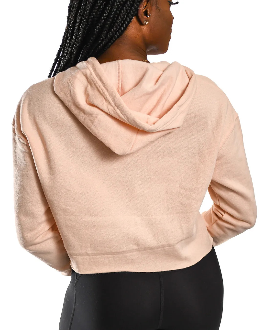 Super Soft Crop Top Hoodie - Light Pink