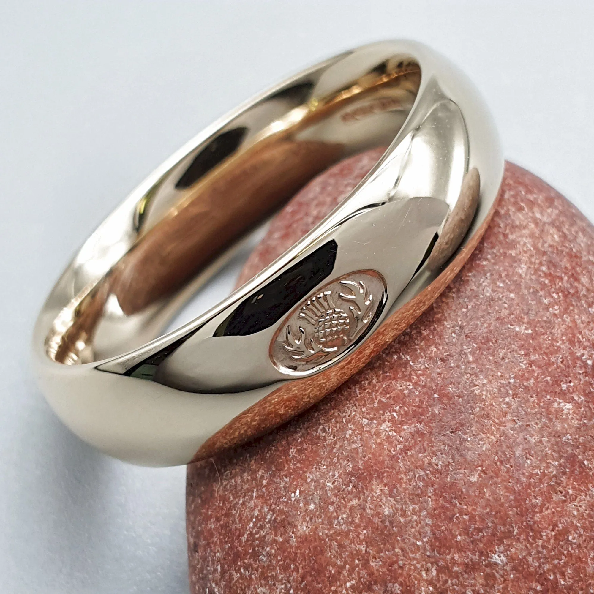 Wedding ring, Scottish yellow gold medium band.