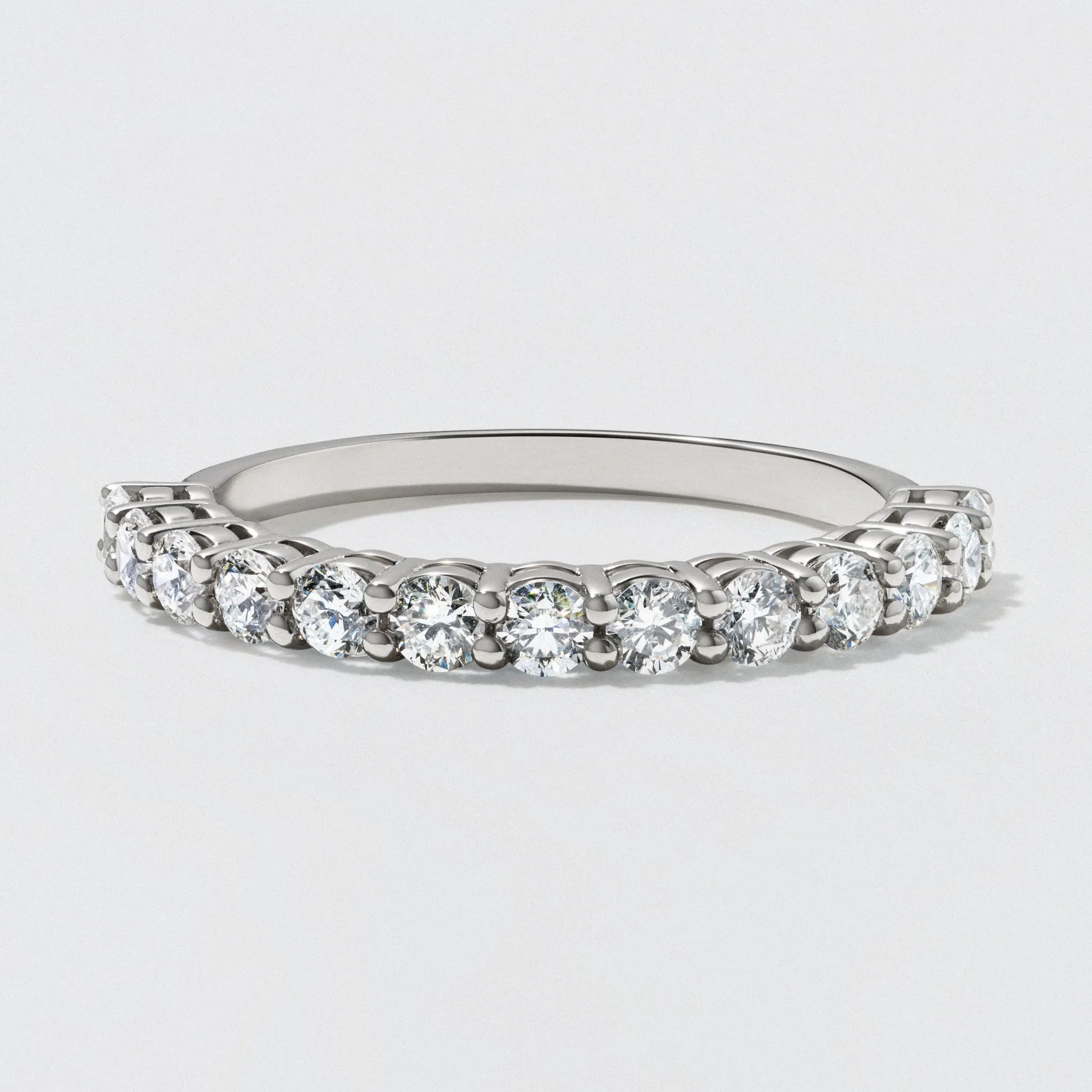 White Gold Diamond Half Eternity Wedding Band - Polished 2.5mm