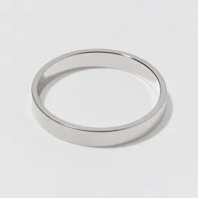 White Gold Flat Wedding Band - Matte 3mm