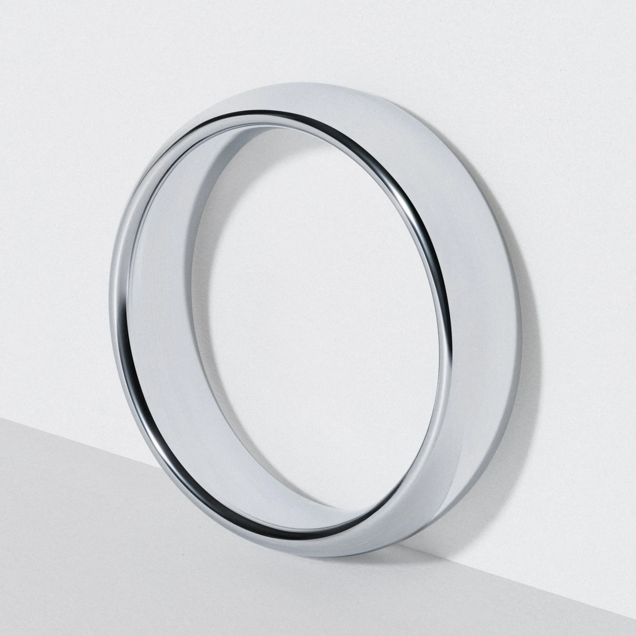 White Tungsten Classic Wedding Band - Polished 6mm